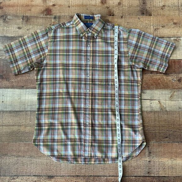 Pen West Country Traditionals Plaid Button Down Shirt Size Large Short Sleeve - Picture 3 of 5